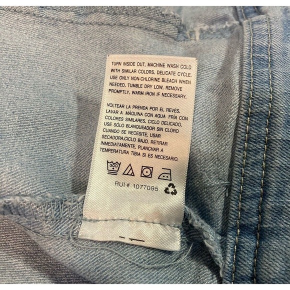 Wallflower The Dreamer Fit Button Up Denim Jacket Hoodie Size M - Picture 9 of 10